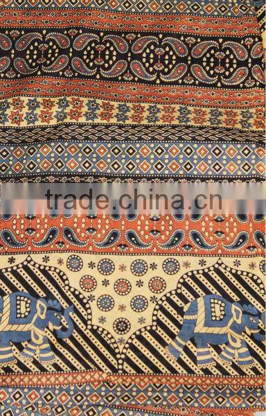Cotton bagru printed ladies dresses & fashion wear garments fabric / 2016 Print fabrics, Block printed cotton fabric