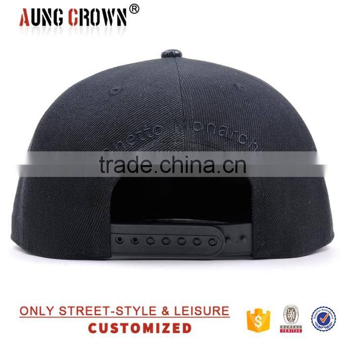 wholesale custom black snakeskin snapback cap