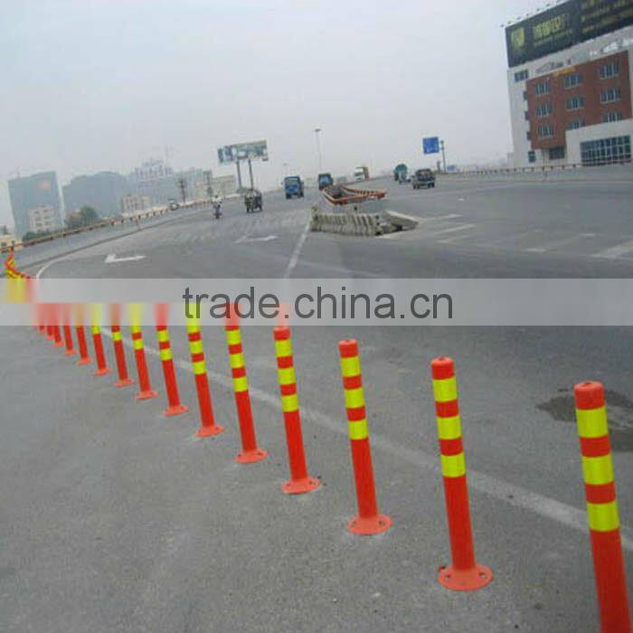 Red and yellow elasticity warning post