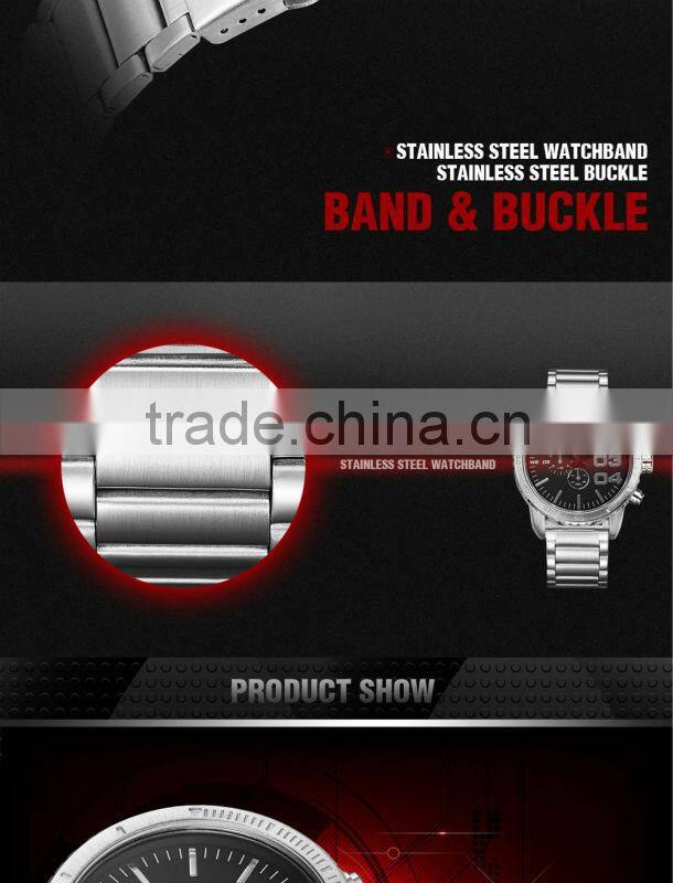 2014 WEIDE Famous Brand Watch Fashion Casual male clock men full steel watch,Japan Miyota Quartz Watches waterproof watch WH3310