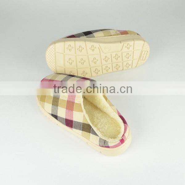 Premium quality colored cotton fleece women and men's indoor slippers