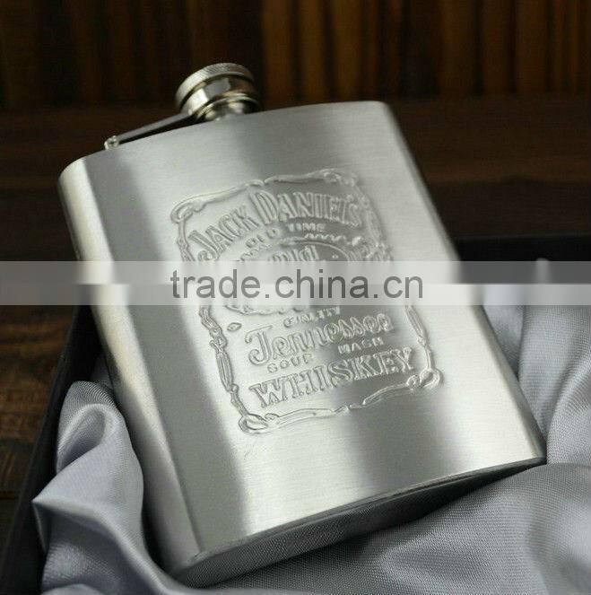 7oz stainless steel engraved hip flask metal flask engraving
