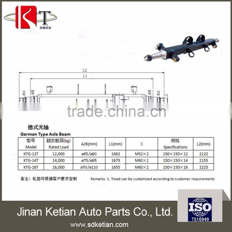 german type semi trailer axle beam