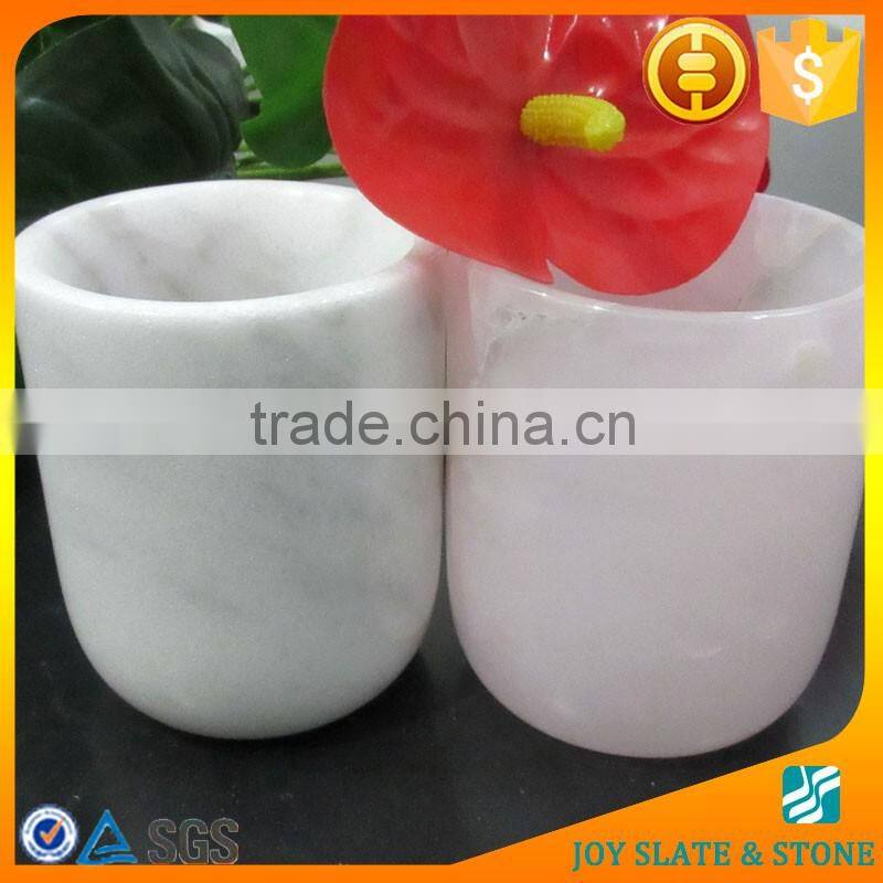 China factory pink marble cups/stone candle jar