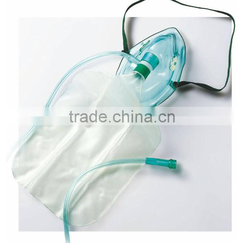 Adult & Pediatric standard non-rebreathing mask with reservoir bag