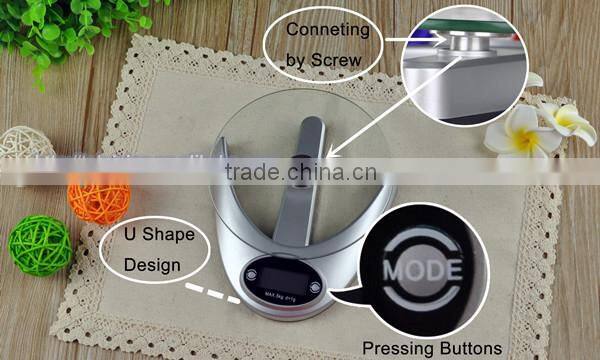 Round Clear Glass Platform Digital Handy Scale