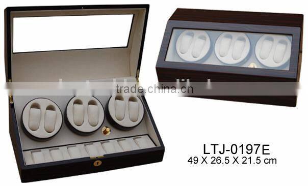 Luxury wooden watch box glass top