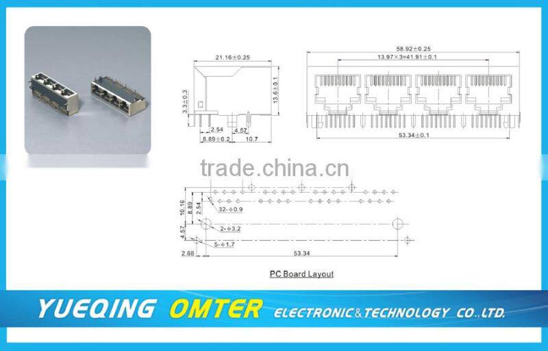 RJ45 8P8C Network Modular PCB Jack