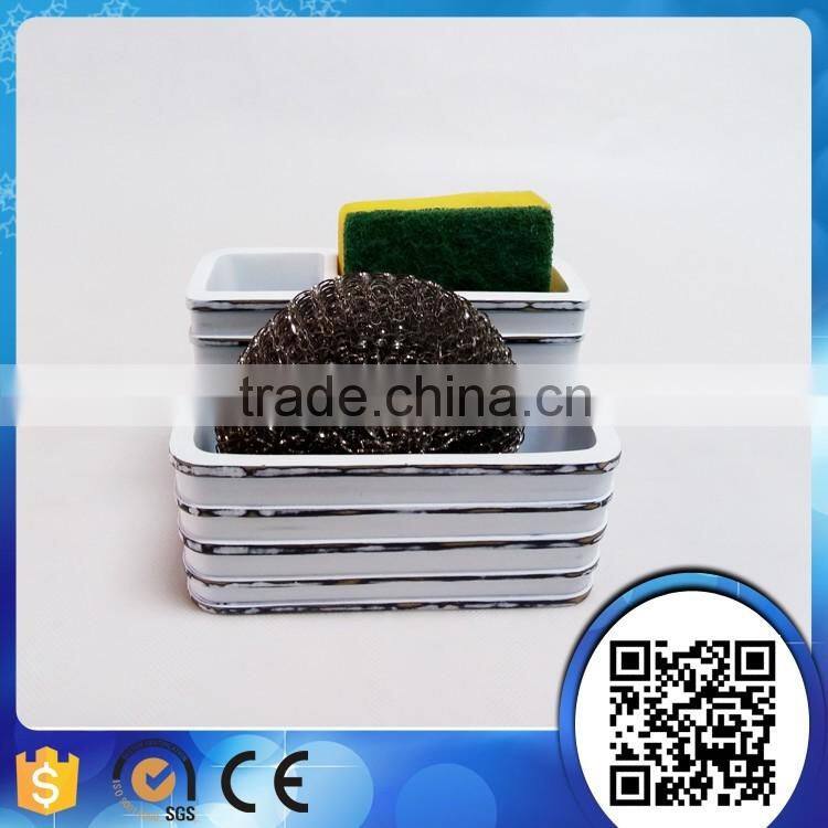 polyresin kitchen soap dispenser with cleaning ball and brush holder