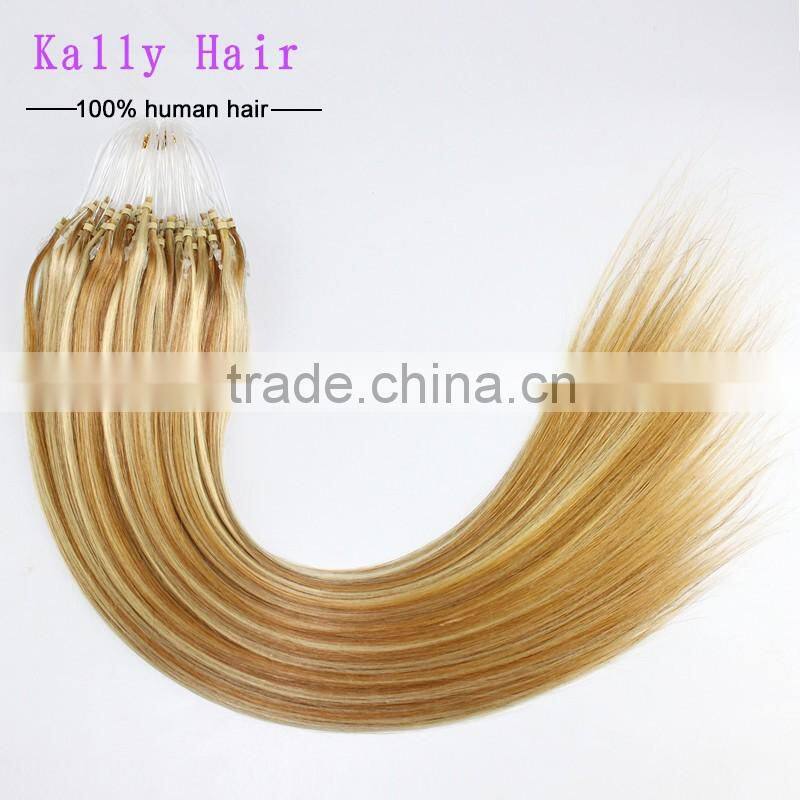 Two tone Brazilian micro ring loop hair extension raw unprocessed virgin hair