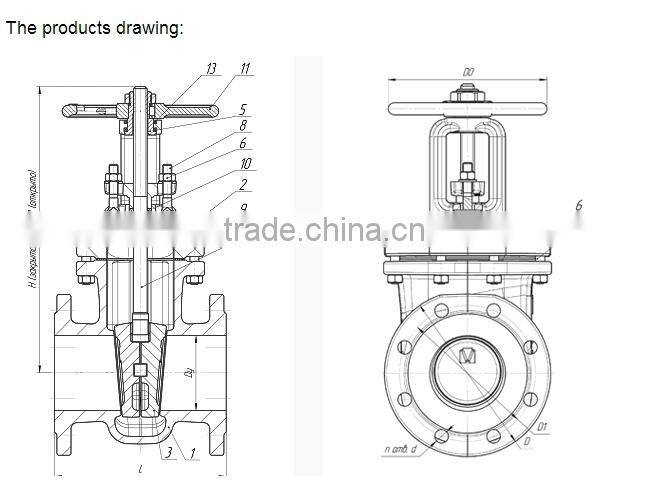 carbon steel Py 10 API 6A gate valve
