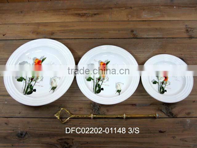 chinese ink flower decal ceramic kitchen tool holder