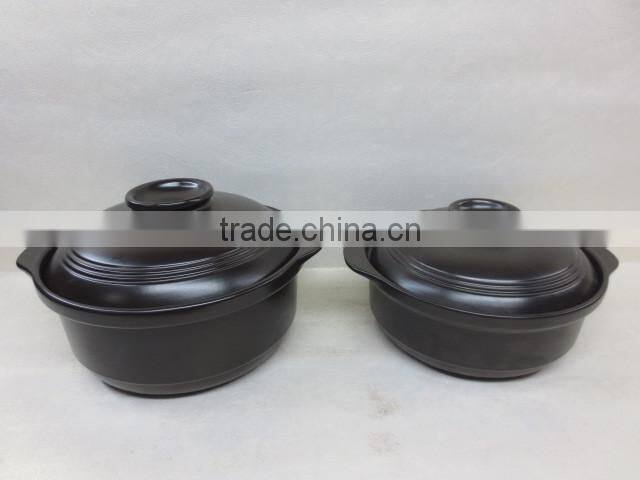 Black earthenware cooking pot