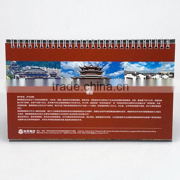 2014 nice paper best price spiral bound new yearly desk calendar printing