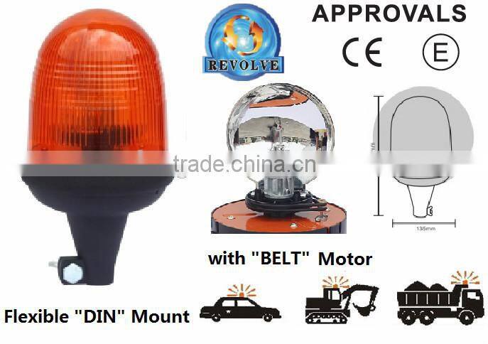 E-MARK Revolving Halogen Warning Light, ECE MARK Rotating Halogen Warning Beacon(SR-BL-501R-9) Flexible Europe DIN Mount Pole