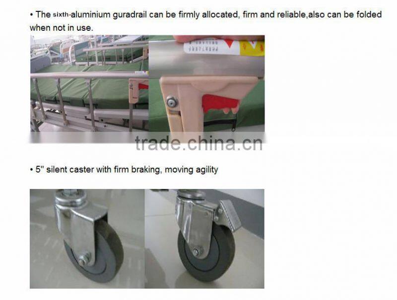 NFBS10 Top selling Three Cranks Manual Patient Bed Chinese Medical Device