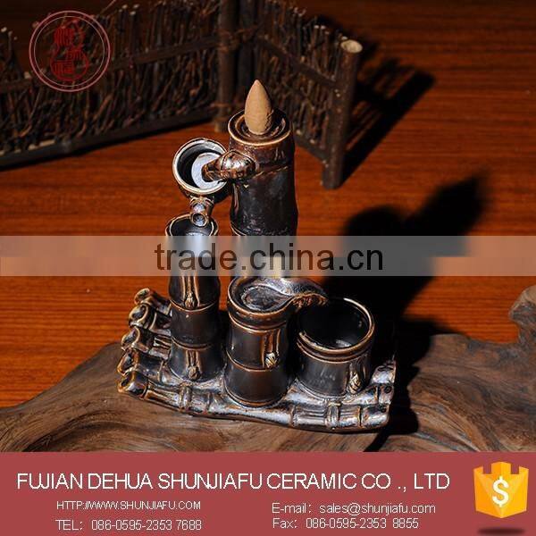 Chinese Antique Hand Made Lotus Shape Ceramic Incense Stick Holder