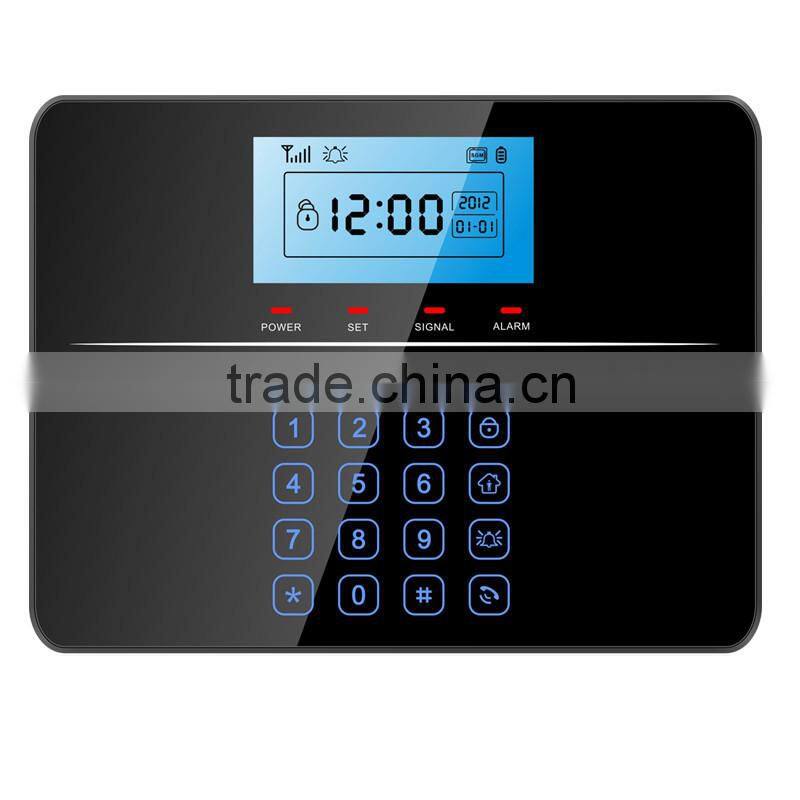 Quadband GSM home burglar security alarm system with Touch Keypad(GS-G33)