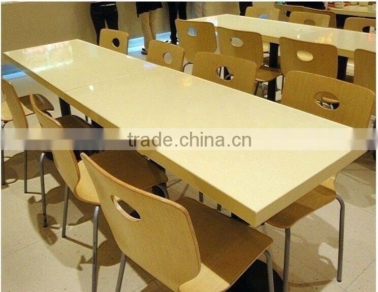 High glossy artificial Stone Restaurant dining table and chairs,soid surface coffee table,KFC Table