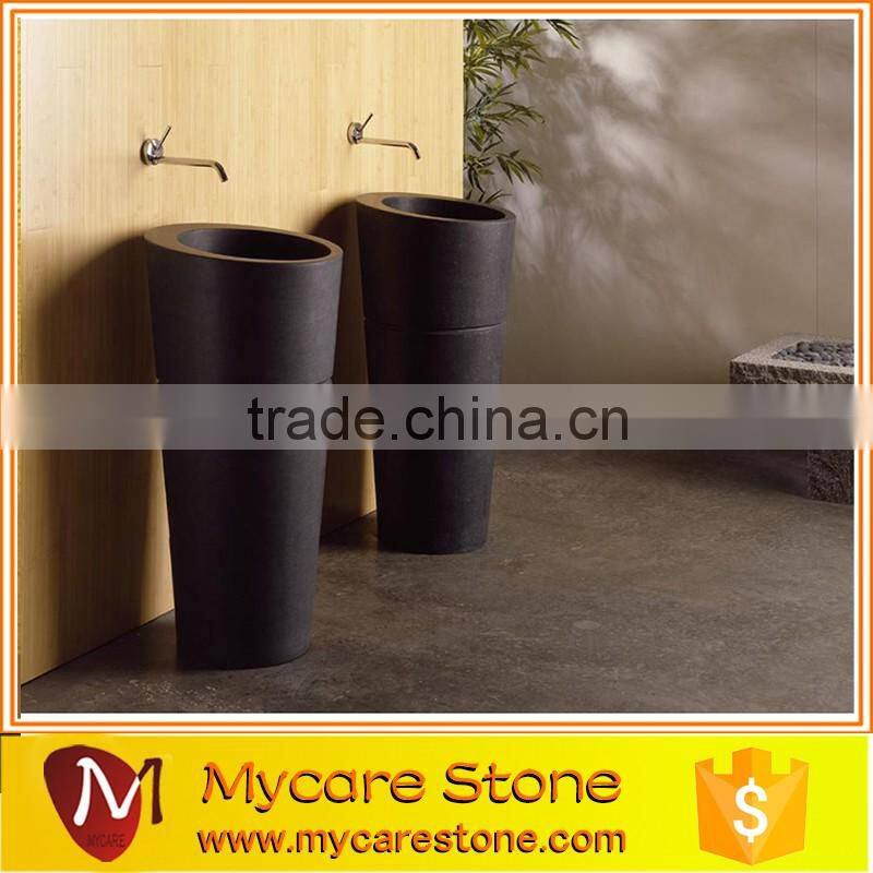 Dark Emperador Marble bathroom Pedestal Sink