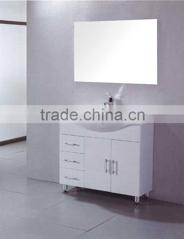 White color PVC/MDF vanity for India market,cheap cabinet
