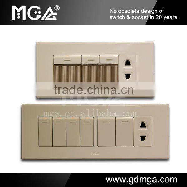 MGA modular Italian sockets with telephone socket