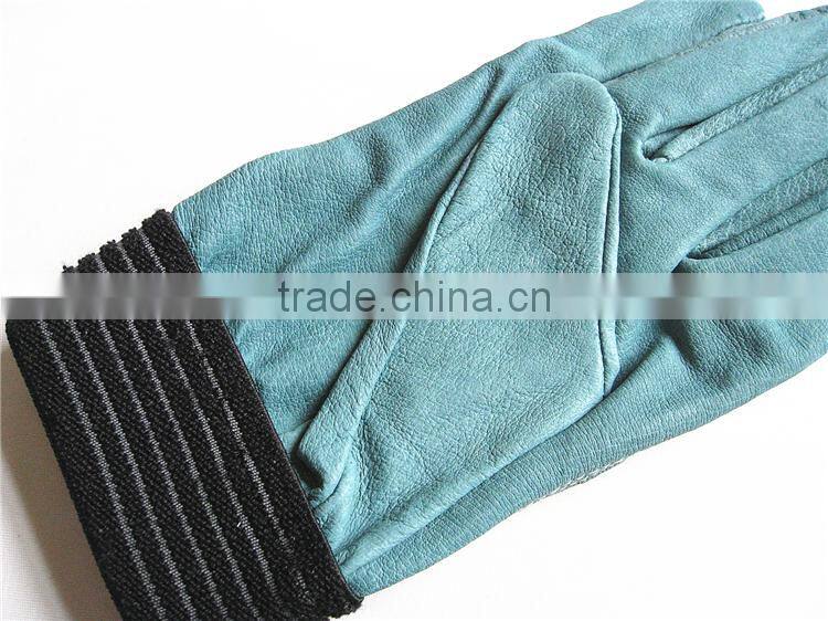Wholesale Alibaba Mens Work Gloves Green Pig Skin Gloves