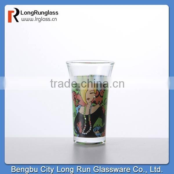 LongRun alibaba glassware whisky glass cup with sexy lady print