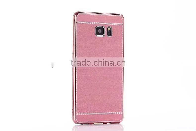 Wholesale price for Samsung galaxy note 7 electroplate tpu case with litchi leather skin cover