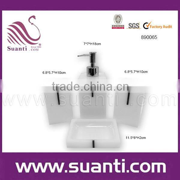 Resin bathroom accessory hotel set