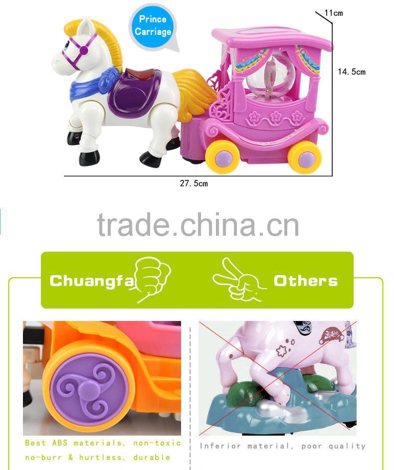 Plastic promotion item electric music carriage toys for sales