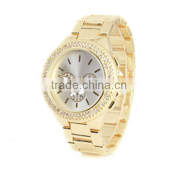 Hottest branded mens fashion gold watch mature business style for mens gift watch
