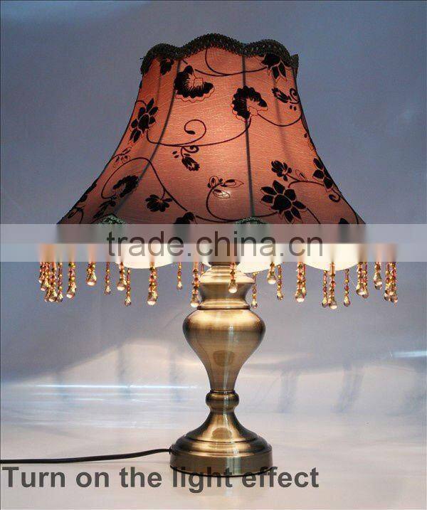 Modern hotel table lamp with acrylic beads hanging