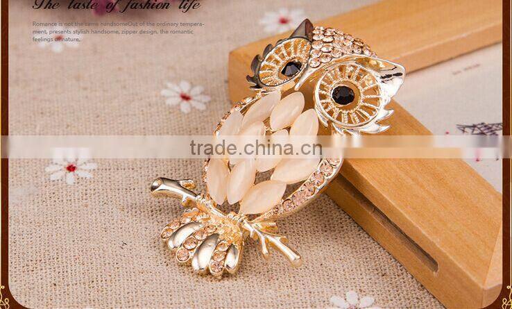 Fashion channel opal owl brooch korea for unisex wholesale