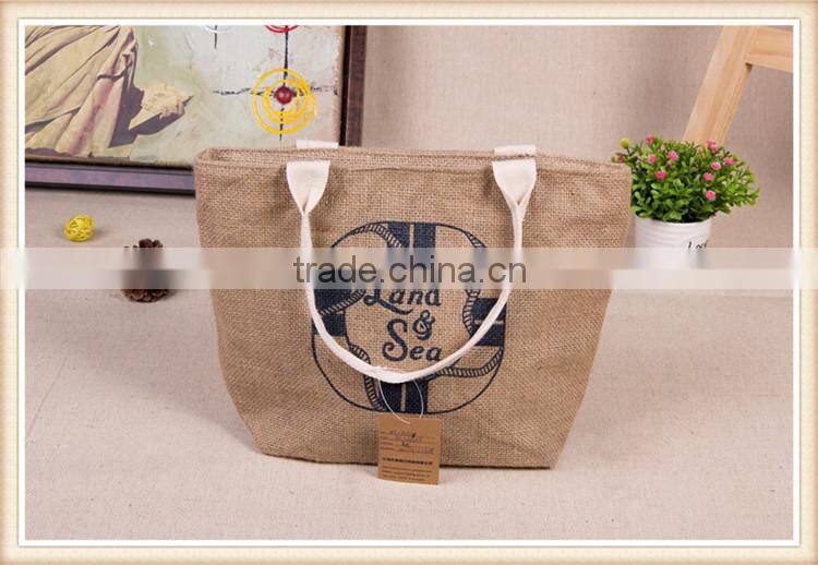 2015 Newest Fashion Jute Lady Bag For Shopping