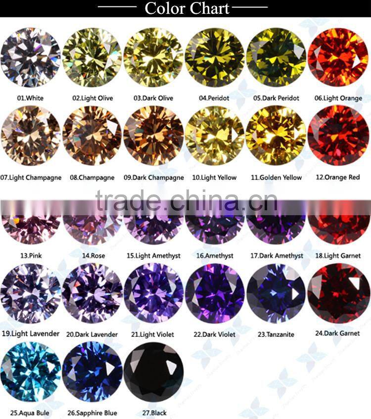 Round brilliant cut white korean cubic zirconia cz jewelry