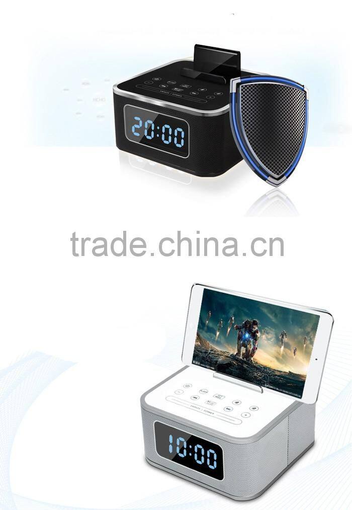 bluetooth speaker with time clock for bedroom hotel