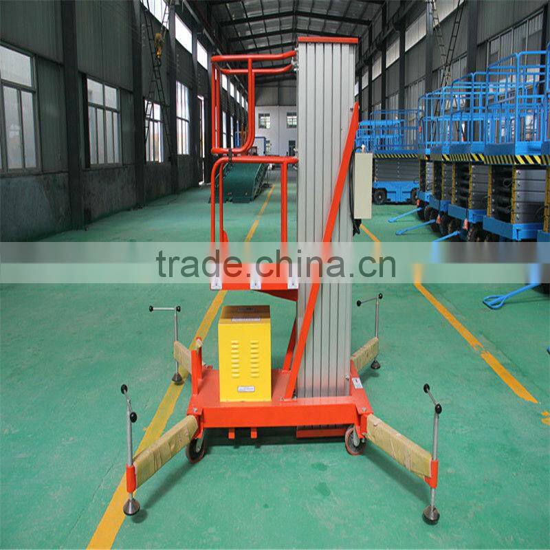 10m single aluminum mast lift man lift platform hydraulic vertical platform lift
