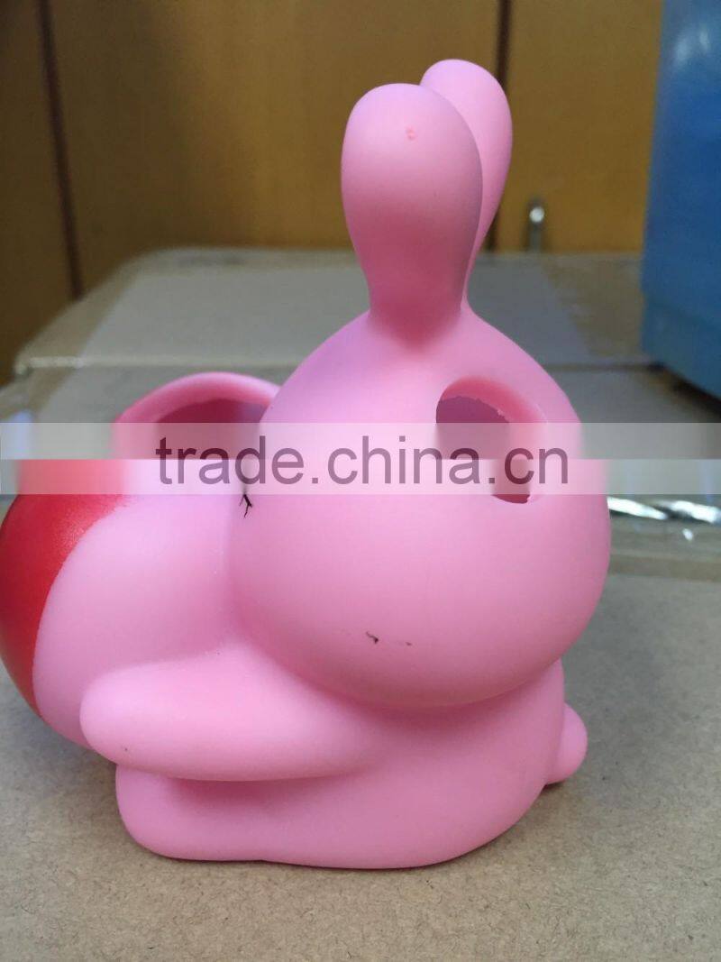 Pink Rabbit Bath Set Toy,Toothbrush Holder Plastic Toys