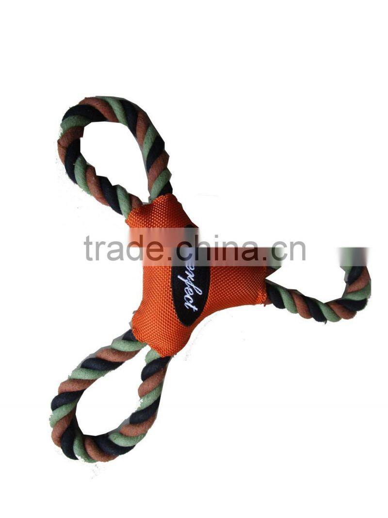 squeaky oxford fabric dog chew toy with rope
