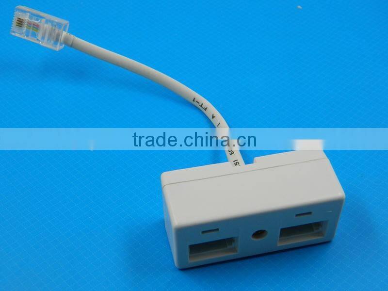 RJ45 to Dual US BT Socket Secondary Telephone Adapter