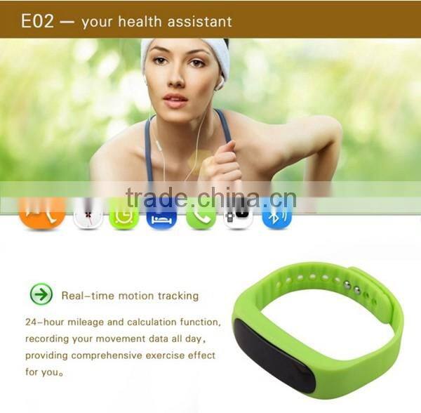 Digital 0.84" Bluetooth OLED Smart Bracelet E02 Fitness Tracker Wristband Smart Bracelet with Heart Rate Monitor