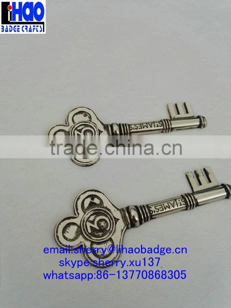 metal antique key shaped key chain,metal key tag