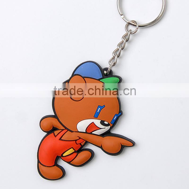 Custom eco-friendly promotional injection rubber keychain