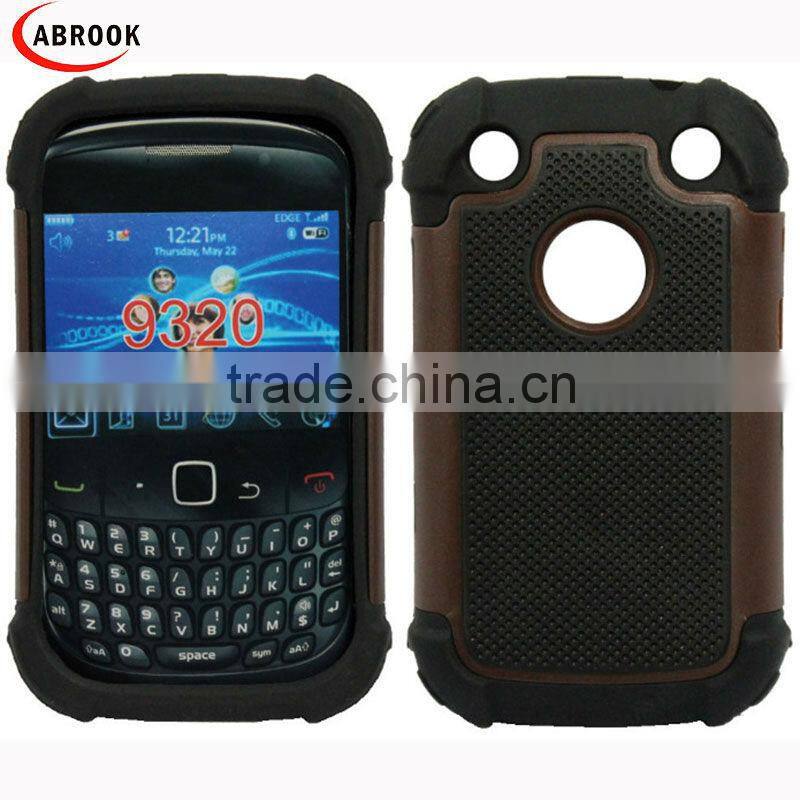 Hot selling robot style mesh texture holster combo cell phone case for Blackberry 9320