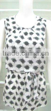 Pretty Steps 2013 New arrival silver/black/milk tie back top