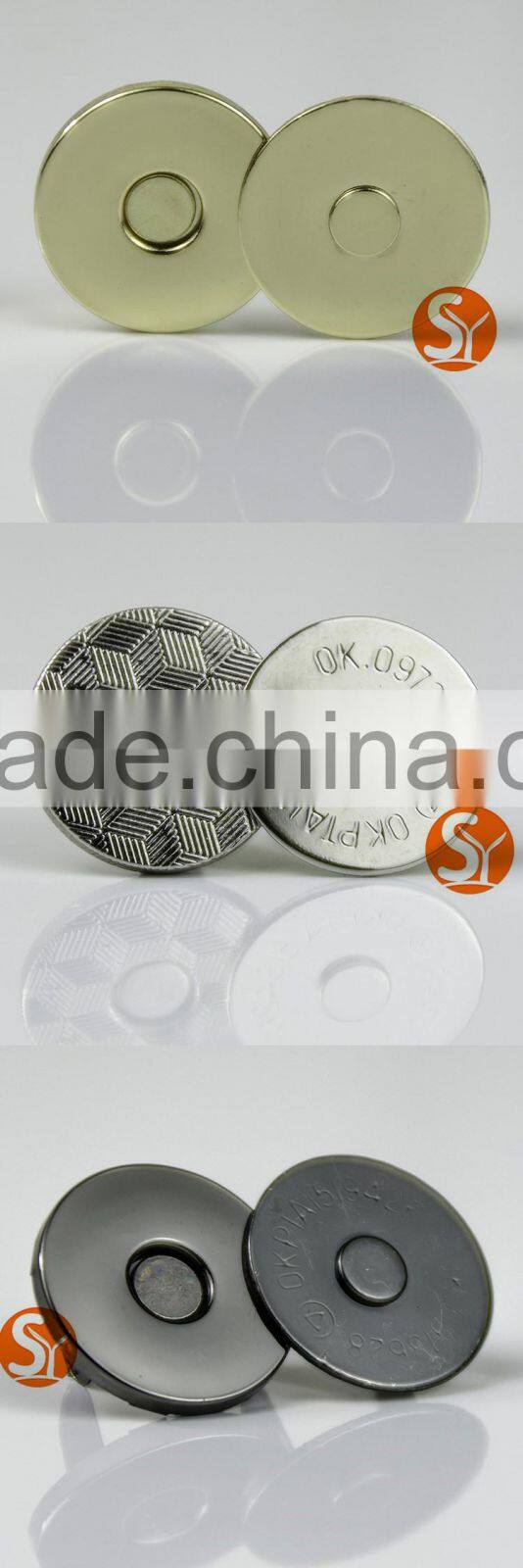 Wallet metal fitting silver magnetic snap 12*2mm for wallet