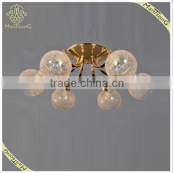 French Gold Iron Base Ceiling Lamp 6 Lights Zhongshan Factory-outlet