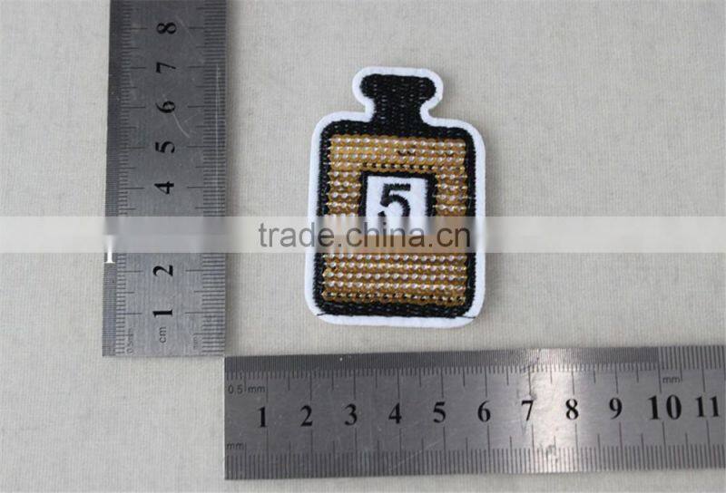 sequin material embroidery polyester hydrogel patch sew on embroidery letter patches for hat