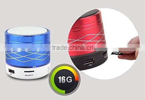 MINI Bluetooth LoudSpeaker,LED Light Metal Steel Wireless Speaker Music Amplifier